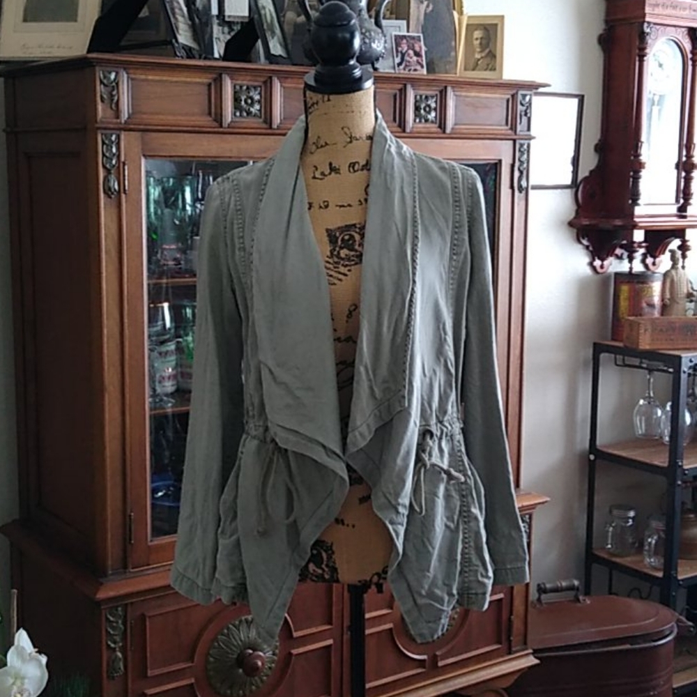 Max Studio Army Green Very Soft Jacket Size S - image 1